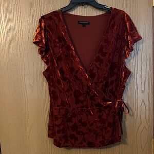 Banana Republic Deep Red Floral Blouse